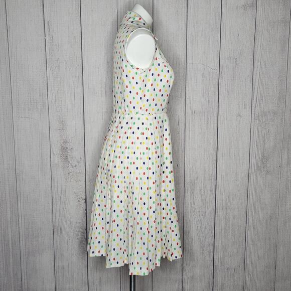 Vintage Rainbow Polka Dot 2 Piece Set, Dress and Matching Jacket - Picture 7 of 11